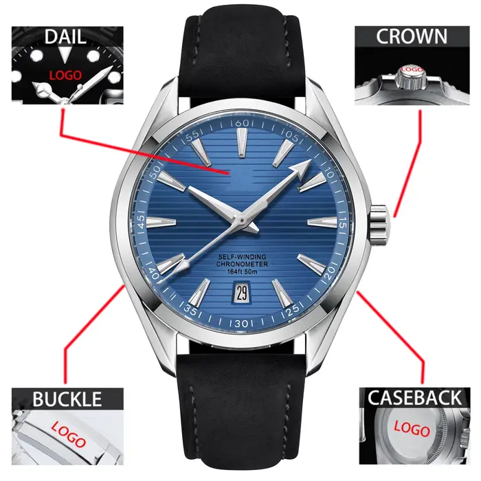 Corgeut NH35 montre hommes automatique mécanique poignet
