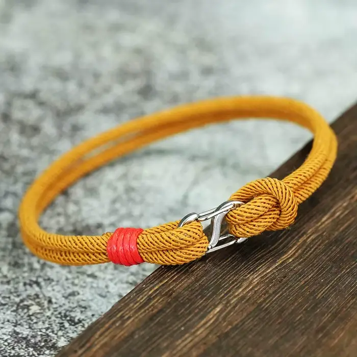Bracelets simples pour hommes tissés à la main détachables 7 couleurs