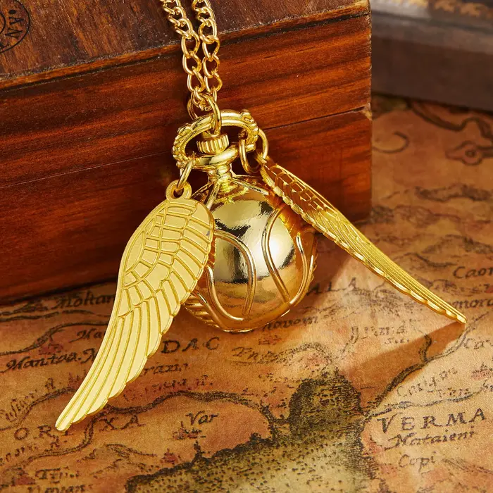 Montre de poche luxueuse avec ailes dorées et citrouille pour homme, élégante et innovante, idéale pour les occasions formelles et informelles
