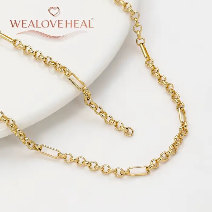 Chaîne cubaine élégante en laiton plaqué or 18 carats pour bijoux personnalisés DIY occasions spéciales femmes