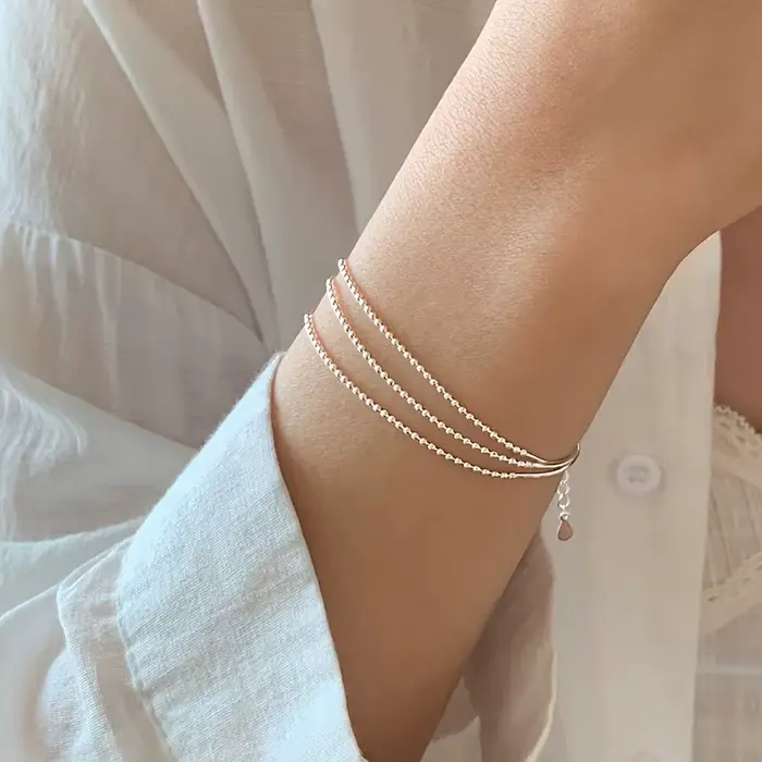 Nouveau Bracelet multicouche en argent Sterling 925