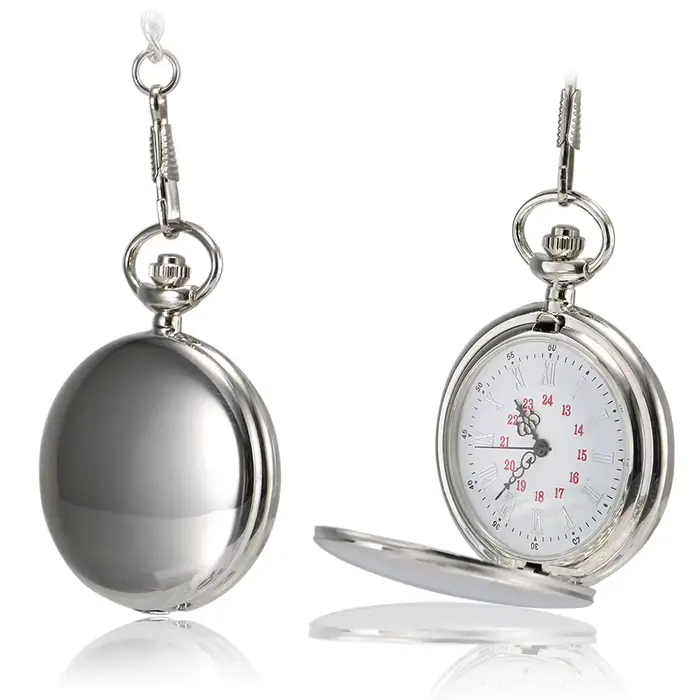 Montre de poche 1 pièces hommes femmes montre de poche à Quartz chiffres romains cadran boîtier en a