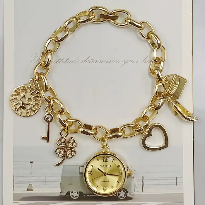 Montre à maillons de chaîne pour femmes