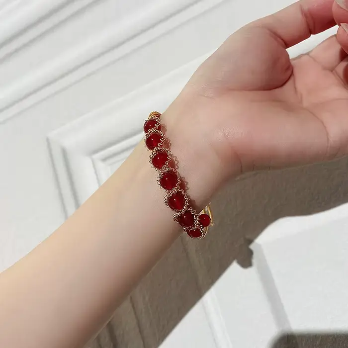 Bracelet en Agate Rouge