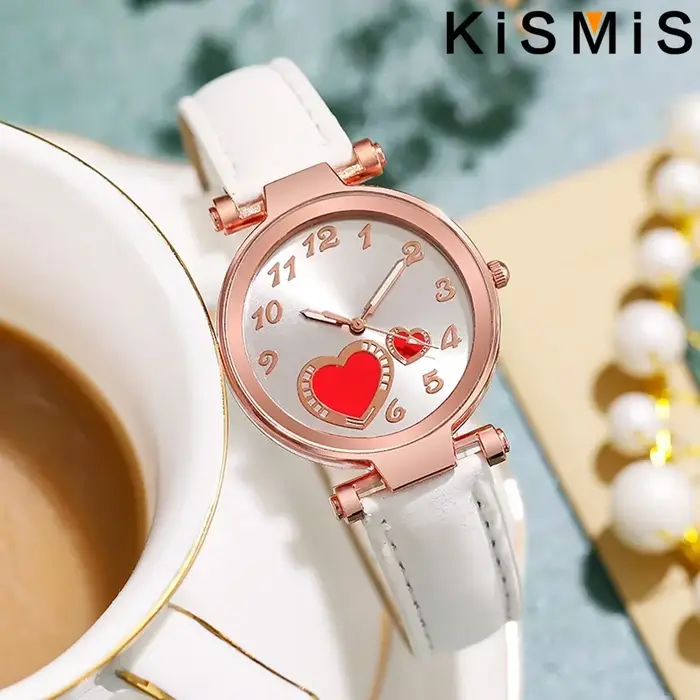 Femmes montre de mode coeur de pêche