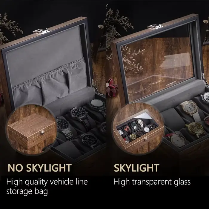 Boîte de rangement en bois de noyer pour montres de luxe élégante à offrir pour homme et femme pour collection et présentation montres occasions spéciales