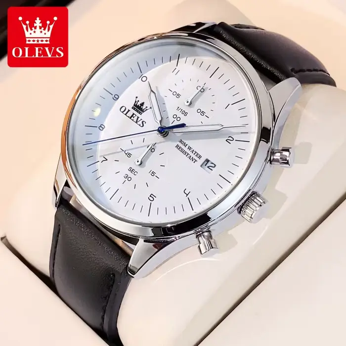 Montre homme OLEVS 2880, classique, originale, multifonctionnelle, quartz, étanche, lumineuse, avec 