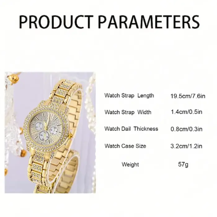 Montre à Quartz pour femmes or luxe