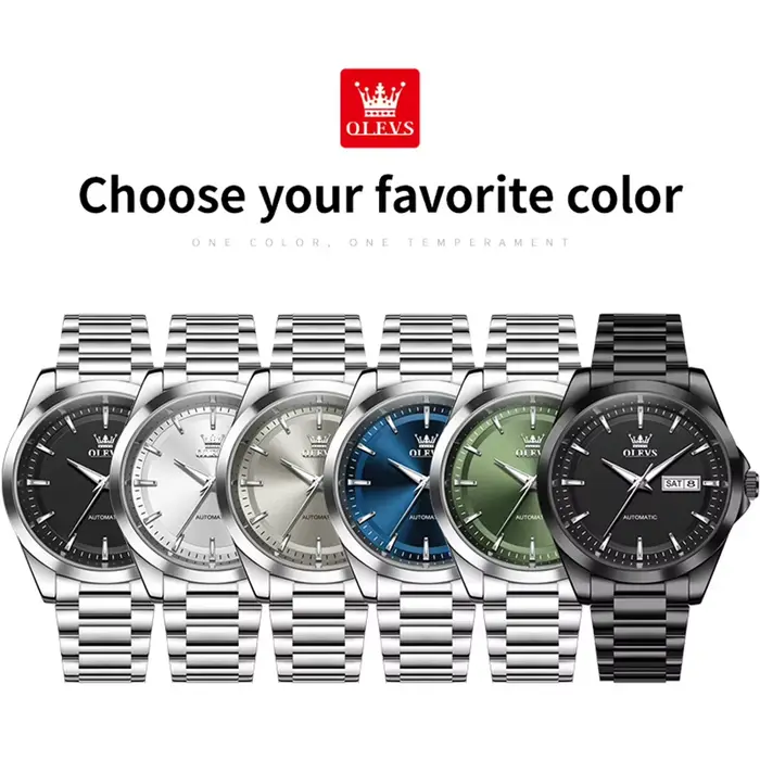 Montre OLEVS 7090 Automatique Homme Luxe Style Mode Casual Grande Taille Cadran Lumineux Occasions Spéciales