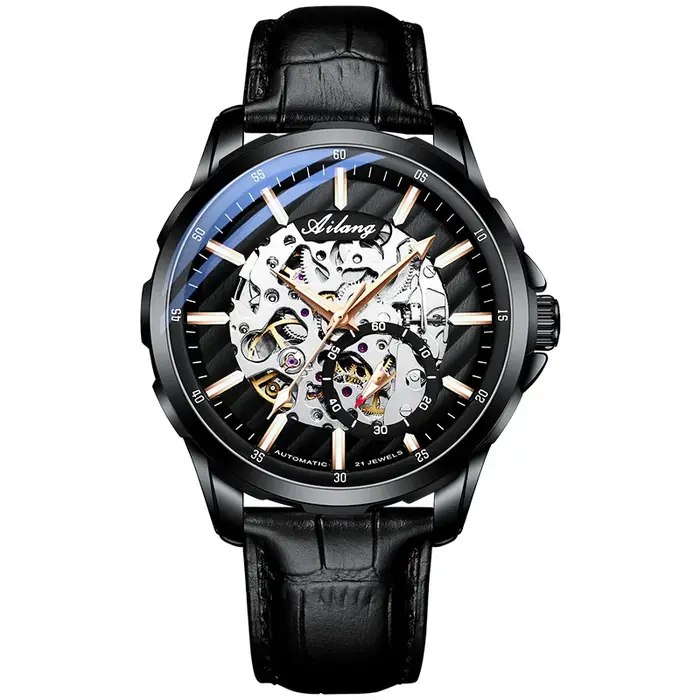 Montre-bracelet squelette de luxe à cadran au design unique