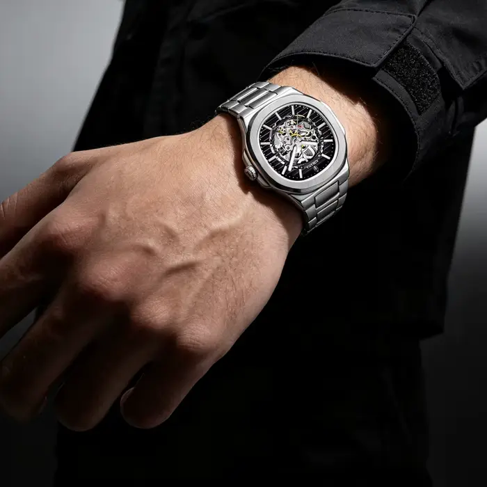 Montre mécanique squelette de style Nautilus pour homme AIMANA