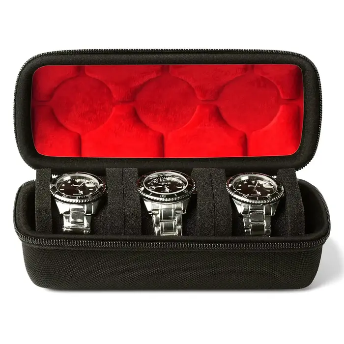 Organisateur de boîte de montre élégant pour homme, étui de voyage de montre, support d'affichage de montre de rangement portable avec oreiller anti-moussage pour montres-bracelets occassions spéciales cadeau