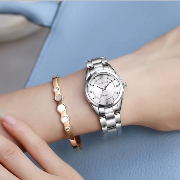 CHRONOS femmes élégantes montre de luxe dames marque de mode montre-bracelet mouvement à Quartz en acier inoxydable cadeau pour femme petite amie