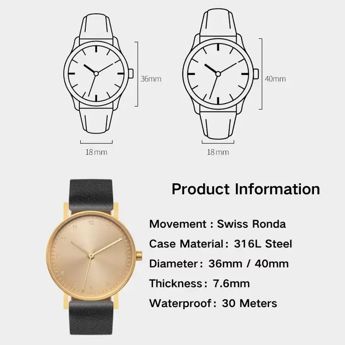 Montre à quartz avec mouvement