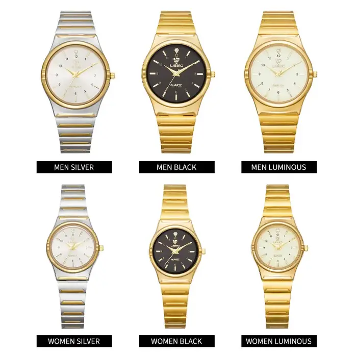 Montre-bracelet de luxe en acier inoxydable pour hommes et femmes