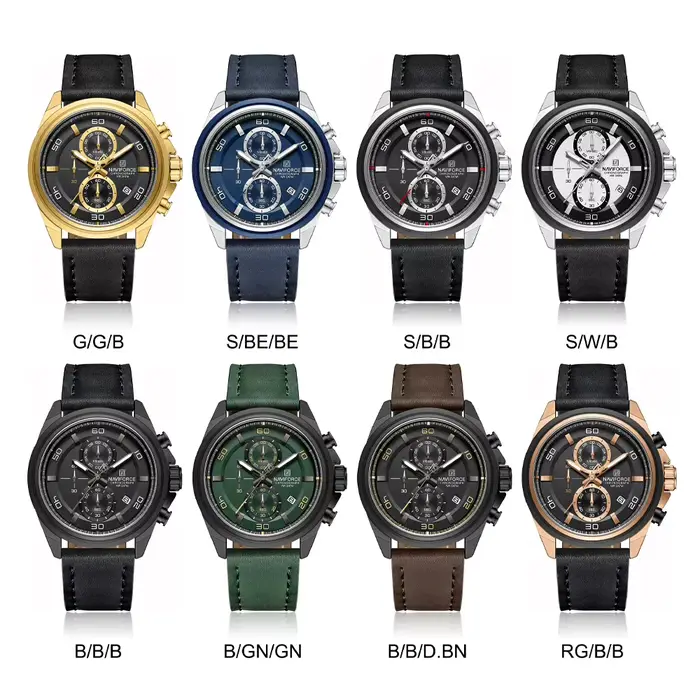 NAVIFORCE montres étanches pour hommes marque originale de luxe en cuir