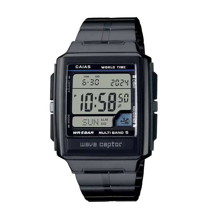 Montre numérique multifonction rétro CAIAS pour homme avec synchronisation automatique et résistance à l'eau 50 mètres occasions spéciales