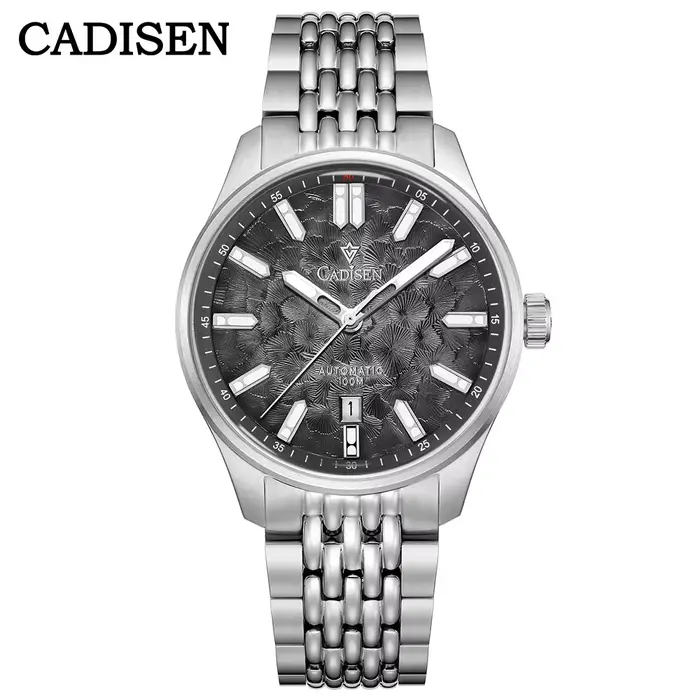 Montre automatique mécanique pour homme CADISEN 2026, cadran bleu, style business décontracté, étanc