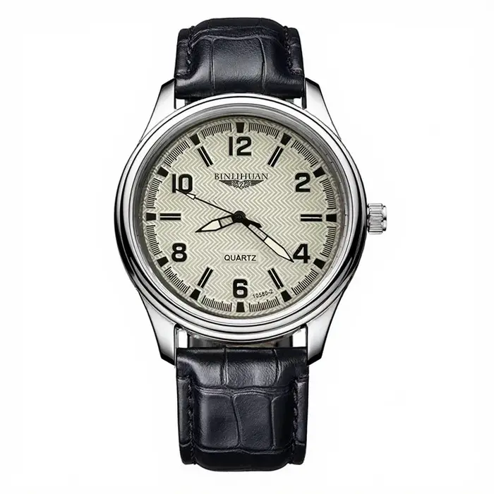 Montre quartz homme style fashion casual bracelet cuir boucle ardillon résistante à l'eau pour hommes occasions spéciales