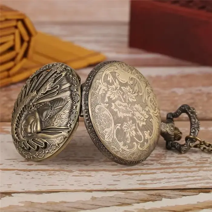 Montre de poche ancienne mode homme indien Design rétro mouvement à Quartz horloge pour hommes femmes avec pull collier chaîne reloj