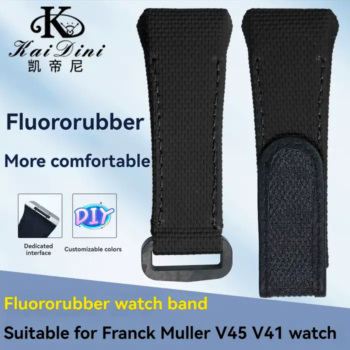 Bracelet de montre en caoutchouc fluoré personnalisé de haute qualité spécial pour Franck Muller V45 V41 V32