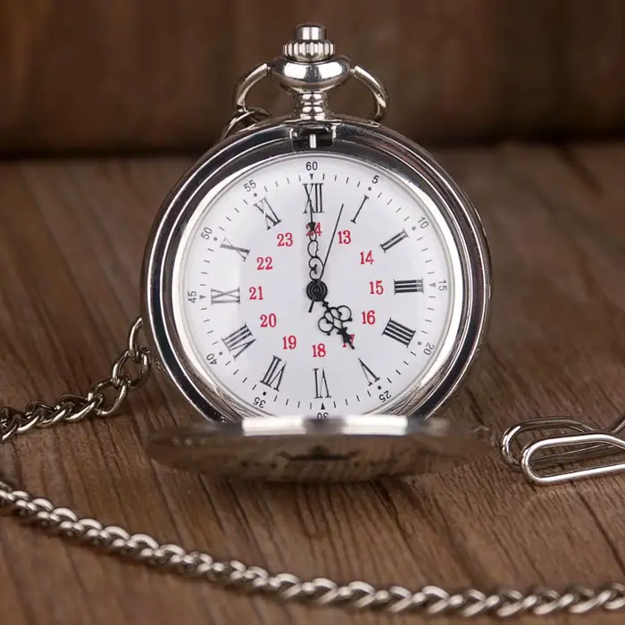 Montres de poche à Quartz en argent pour homme