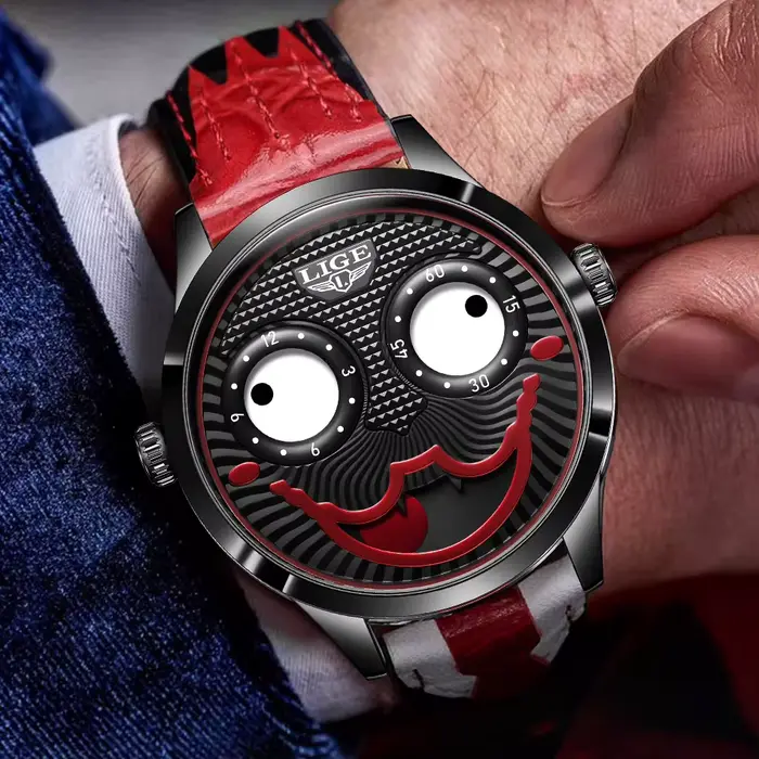 LIGE nouveaux hommes montre haut tendance marque de luxe Cool Clown