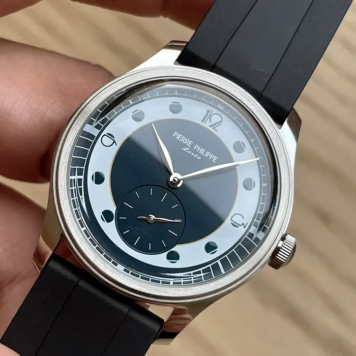 38mm PIERRE PHILIPPE montre formelle cadran bleu rétro flèche pilote