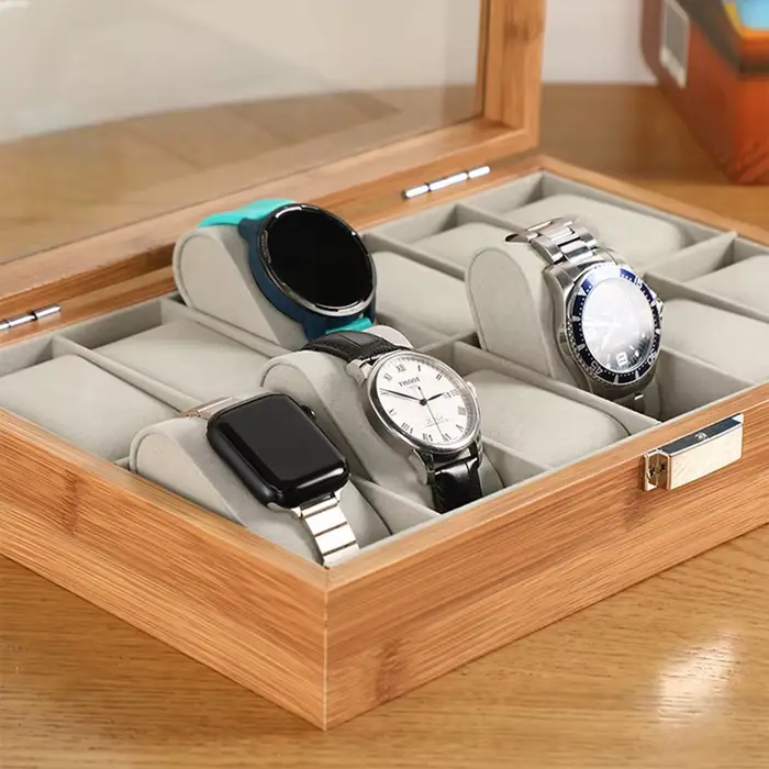 Boîte de rangement de montre en bois antique à offrir pour collectionneurs montres et amoureux de design pour bureaux et intérieurs