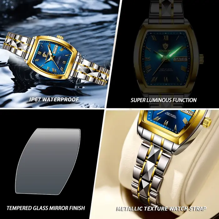 Montres-bracelets en quartz de luxe BINBOND pour femmes
