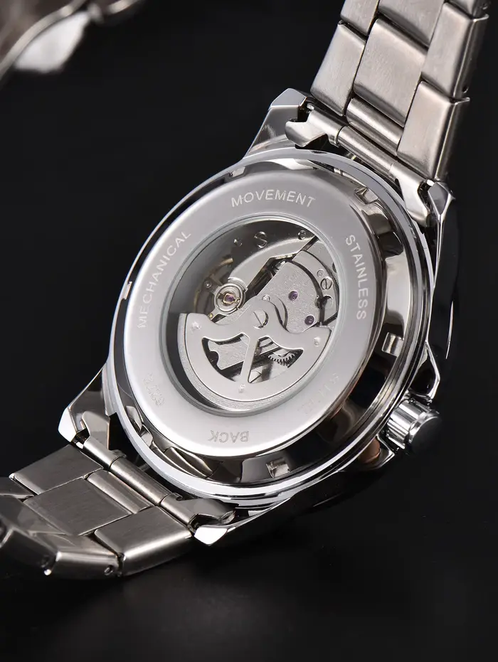 Montre automatique pour hommes, date d'affaires, mécanique, étanche, en acier inoxydable, lumineuse,