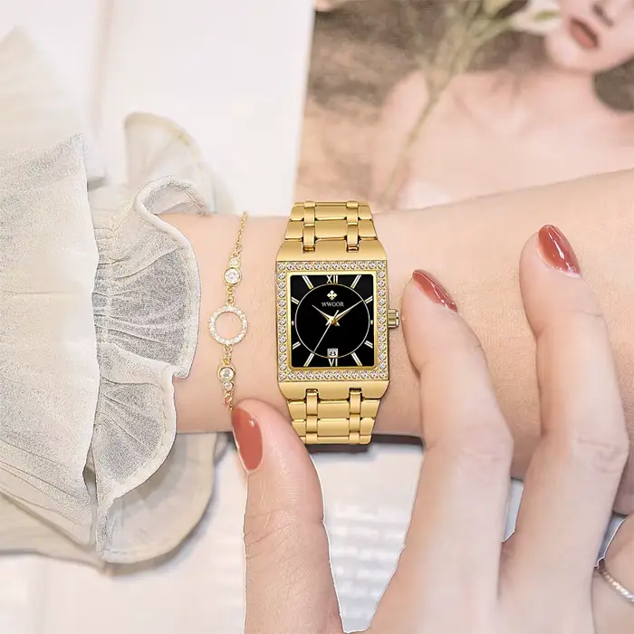 WWOOR nouvelle Montre en or 8858 pour femmes