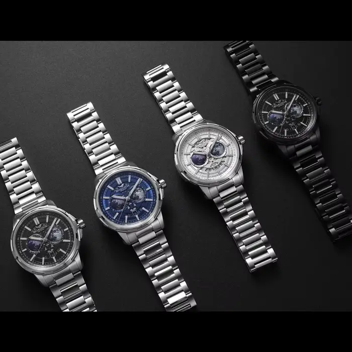 Montre mécanique automatique BORIAGE avec complication Terre-Lune résistante à l'eau pour hommes occasions spéciales cosmique style casual durable