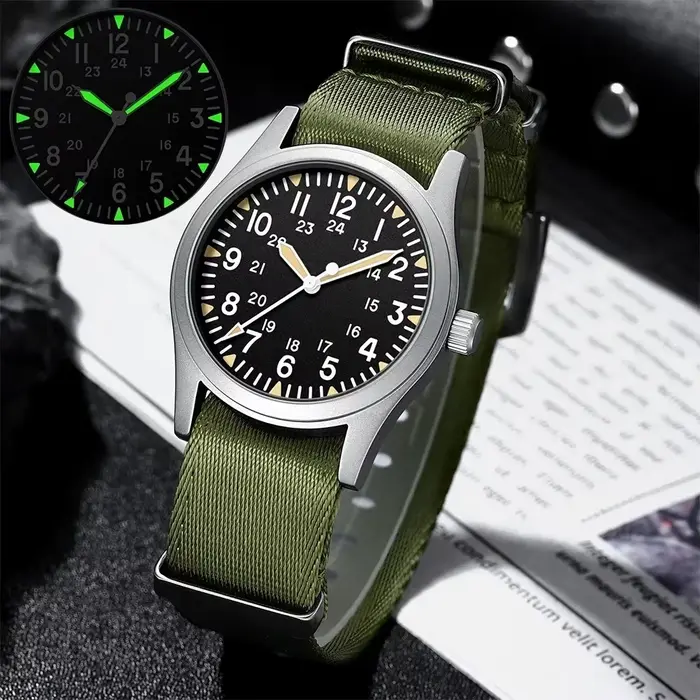  MILITREK 2026 Nouvelle montre militaire rétro pour homme VH31 à quartz 37mm en acier inoxydable sa