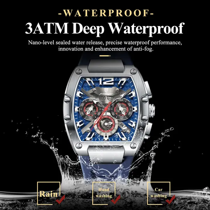 POEDAGAR luxe homme montre à Quartz sport
