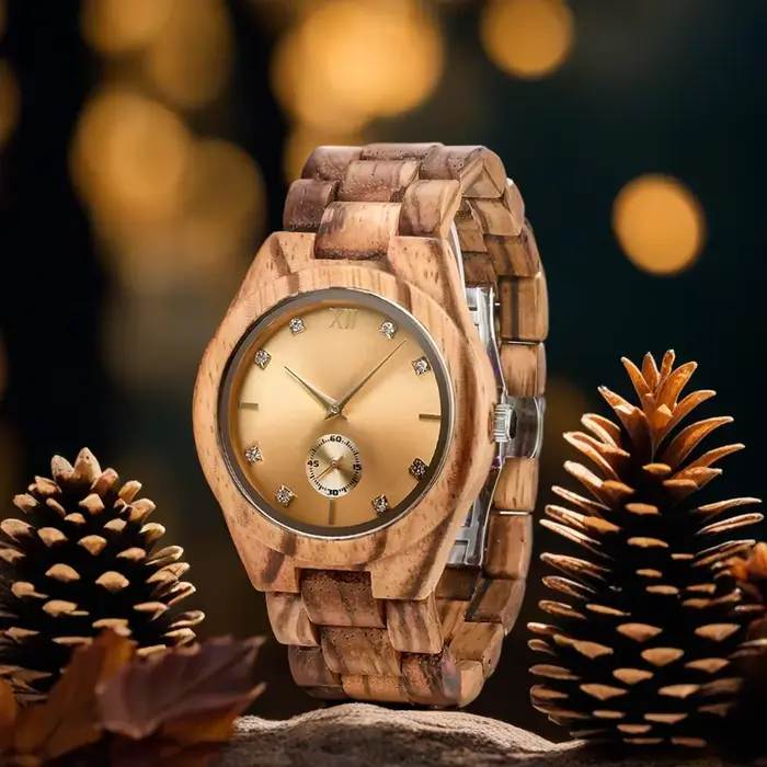Montre-bracelet en bois pour femme