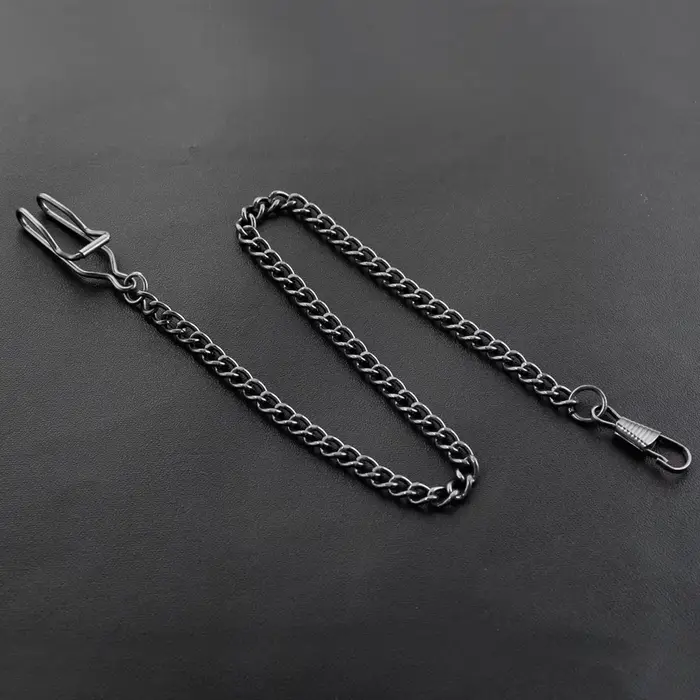 Chaîne de montre de poche mécanique entièrement dorée, 37.5cm, entièrement en acier inoxydable, Vint
