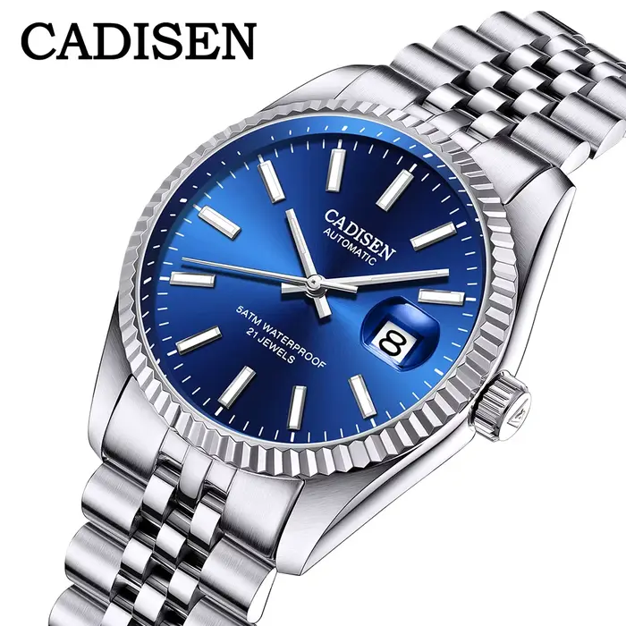 Montre mécanique pour homme Cadisen avec affichage lumineux en acier