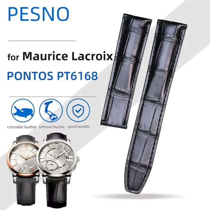 Pesno – bracelet de montre en cuir véritable pour homme