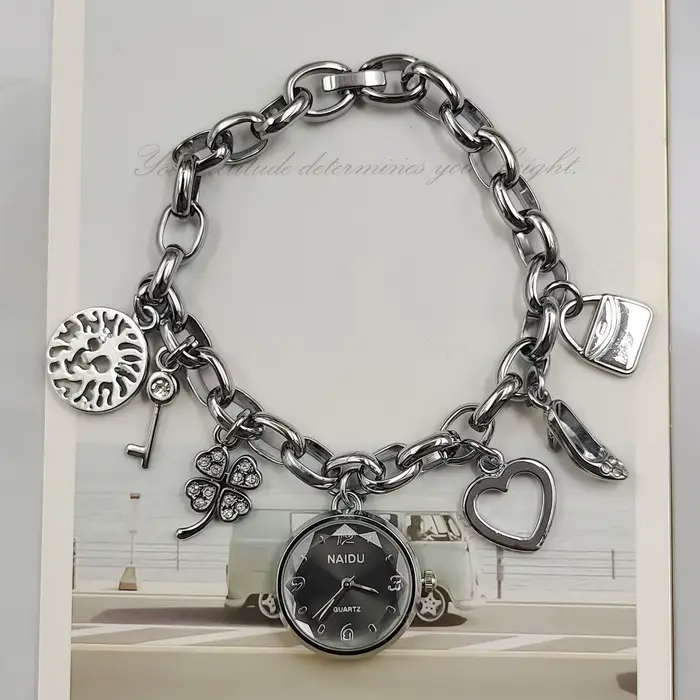 Montre à maillons de chaîne pour femmes