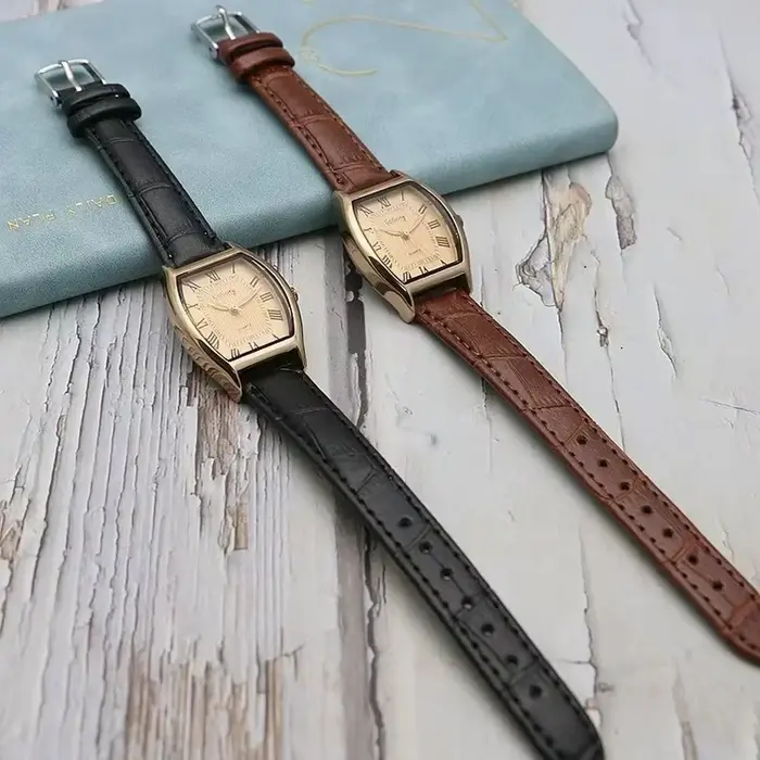 Montre pour femmes petites dames montres marron rétro Vintage Bracelet en cuir montre noir Quartz montres Reloj Mujer