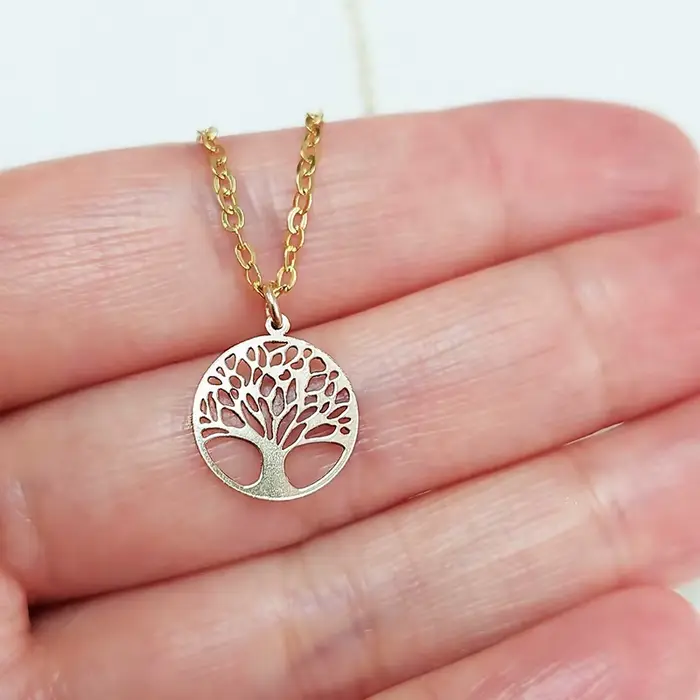 Breloque Arbre de Vie en Or Rempli 14K