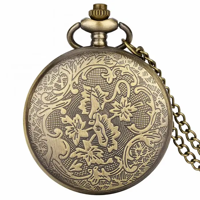 Montre de Poche à Quartz Anime Creuse en Bronze
