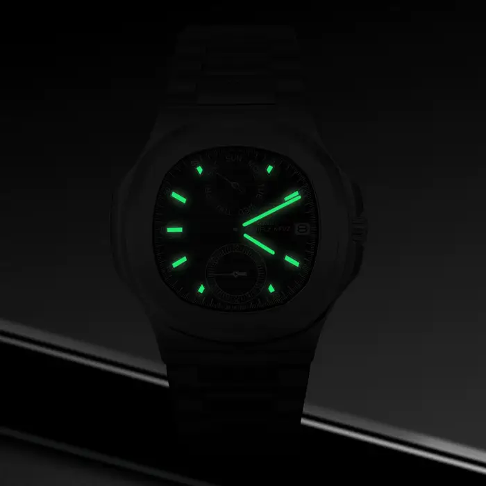 Montre NAVIFLZ NFVZ en acier inoxydable avec mouvement quartz pour homme, résistante à l'eau, multifonctionnelle pour occasions sportives et business