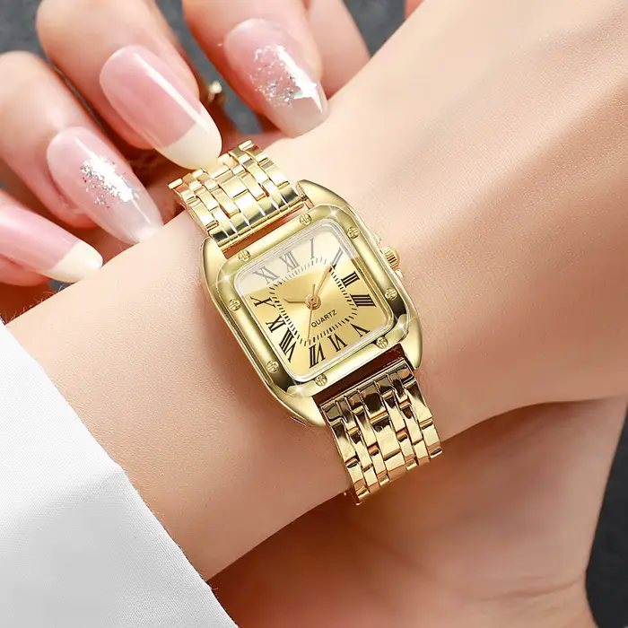 Montre à Quartz carrée de luxe pour femmes