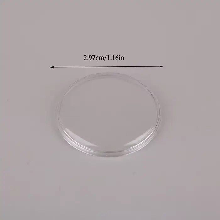 Montre de poche vintage en cristal acrylique, type gras, vieux miroir, 29.7-31.6mm, 1 pièce