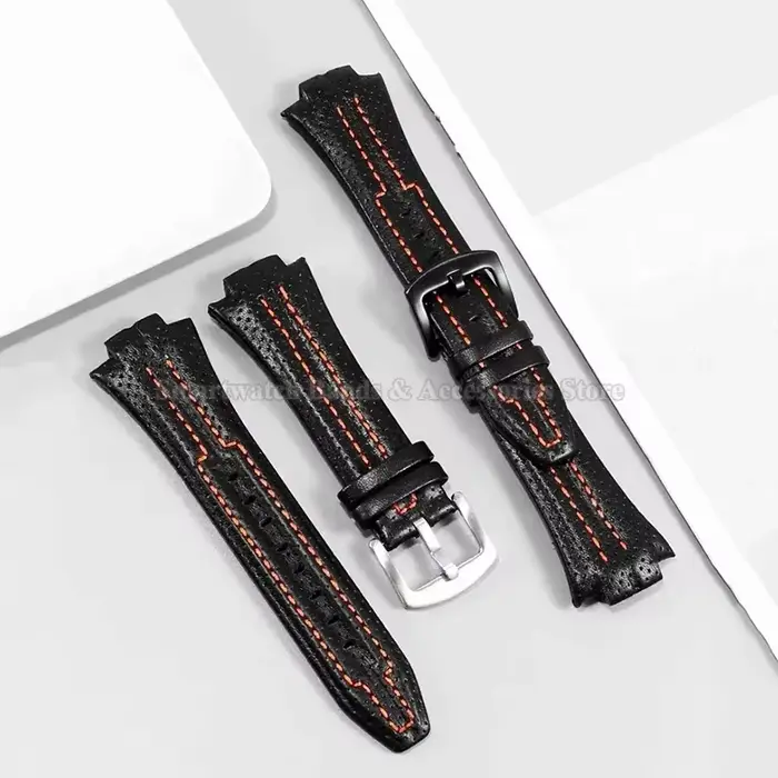 Bracelet de montre en cuir 15x27mm pour Seiko SNL029P2 021P1 SNA595P2 SNL017P1