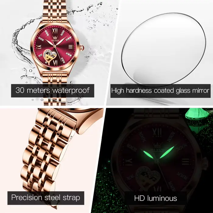 OLEVS 6636 femmes montre mode échelle romaine