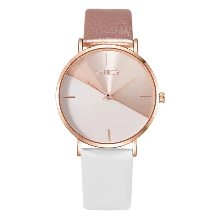 Montres en cuir or rose pour femmes