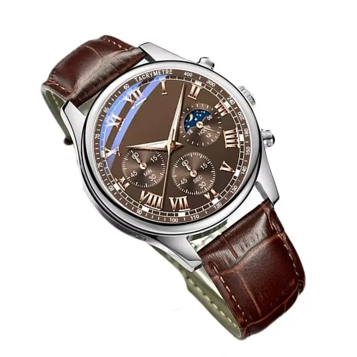 Montre classique décontractée pour homme avec bracelet en cuir